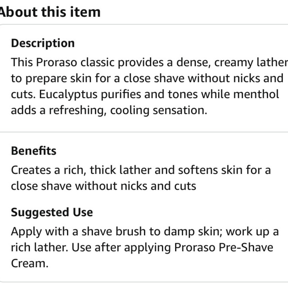Proraso Shaving Soap in a Bowl with Eucalyptus Oil and Menthol - Picture 5 of 8